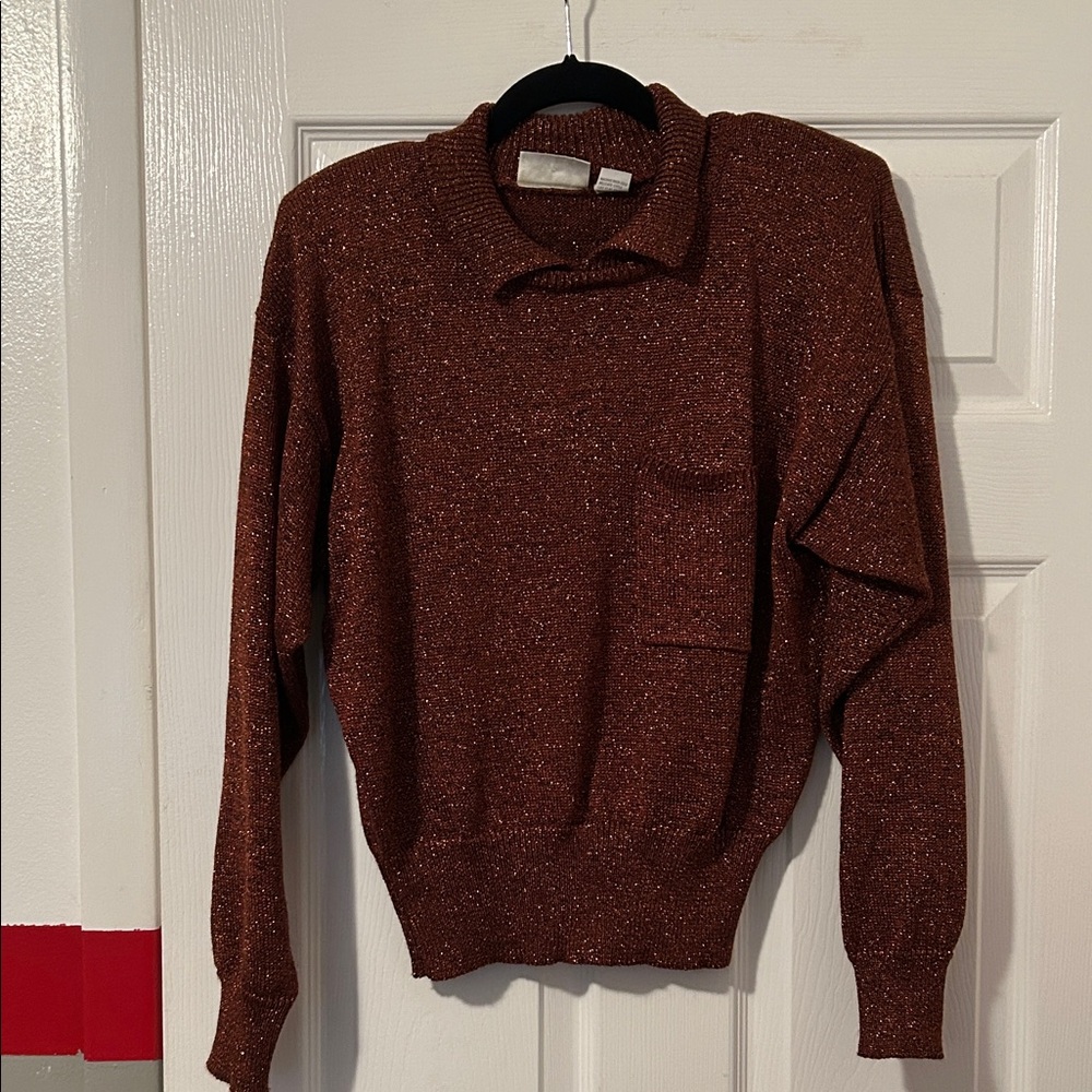 Liz Claiborne women’s Shimmering Brown Crewneck Sweater
